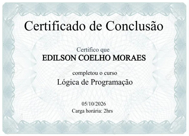 Certificado: Lógica de Programação